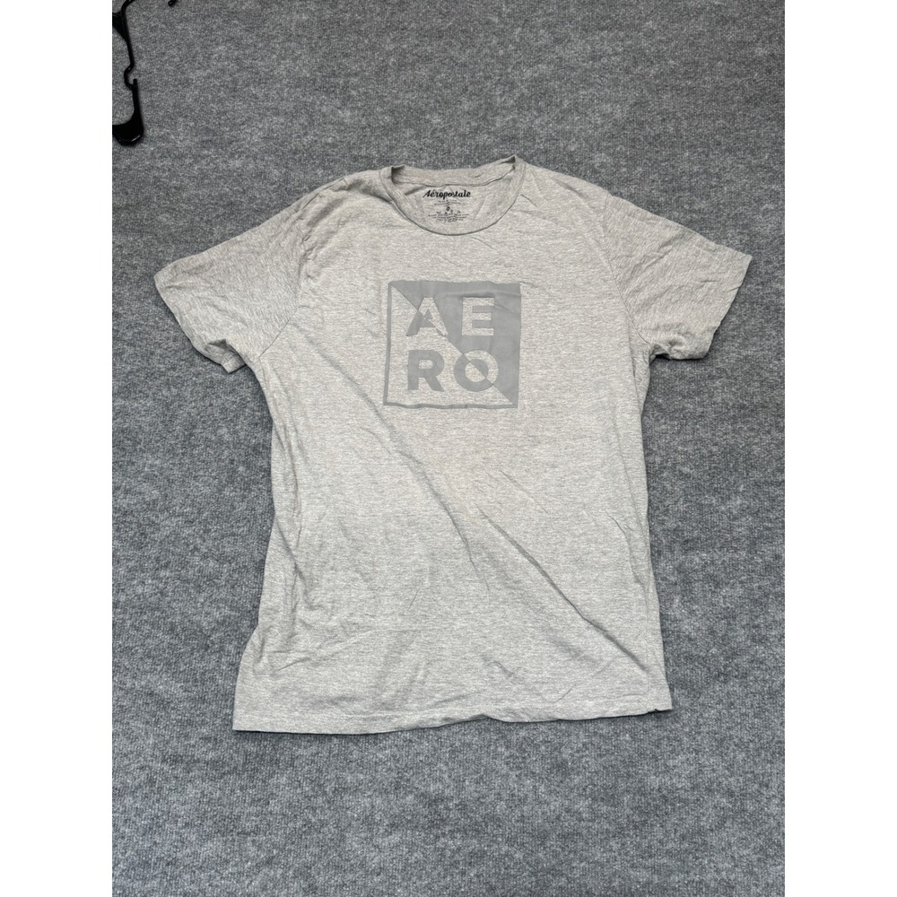 Aeropostale Mens‎ 2XL Gray Graphic T-Shirt Short Sleeve AERO Logo Crewneck Tee